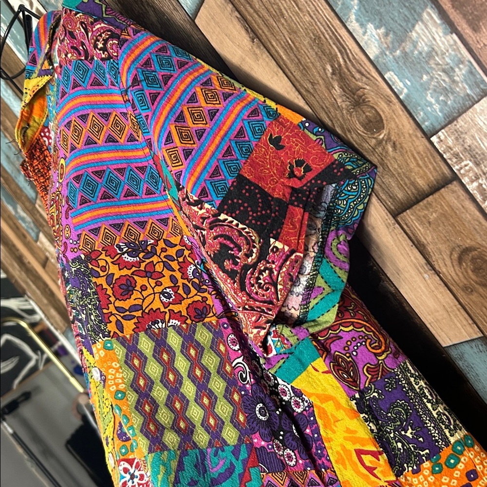 Patchwork Button-Down Shirt in Multicolor vintage - image 9